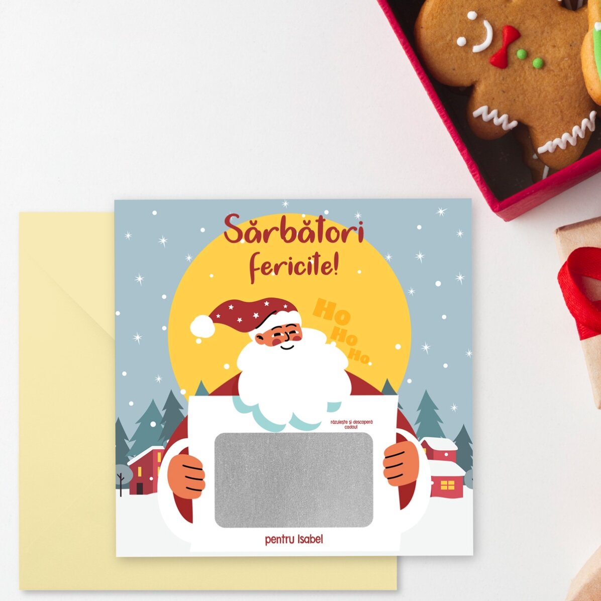 Gepersonaliseerde kraskaart met boodschap - Nieuws van de Kerstman