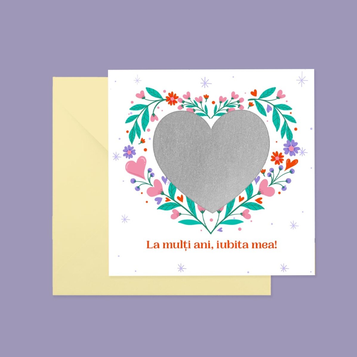 Gepersonaliseerde kraskaart met tekst - Love