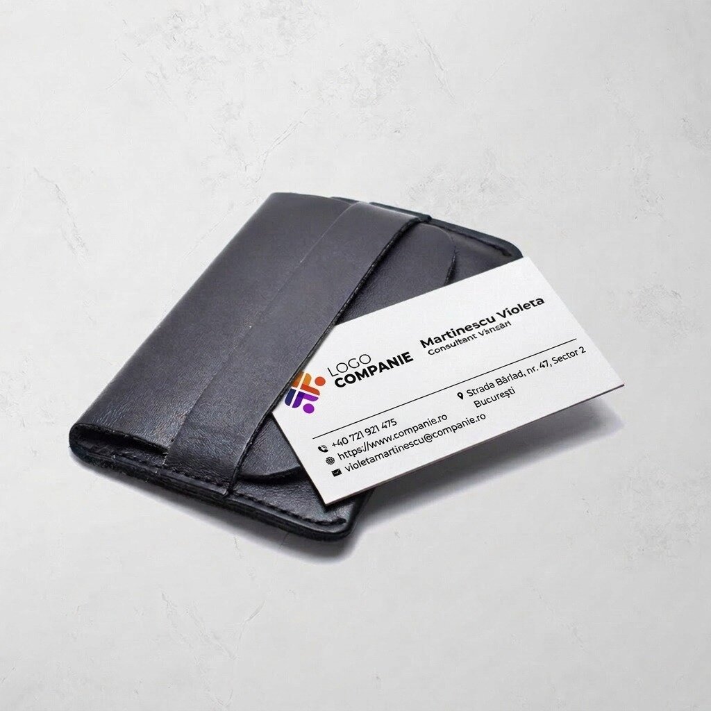 Op maat gemaakte visitekaartjes van papier, dubbelzijdig bedrukt, met QR-code en contactgegevens