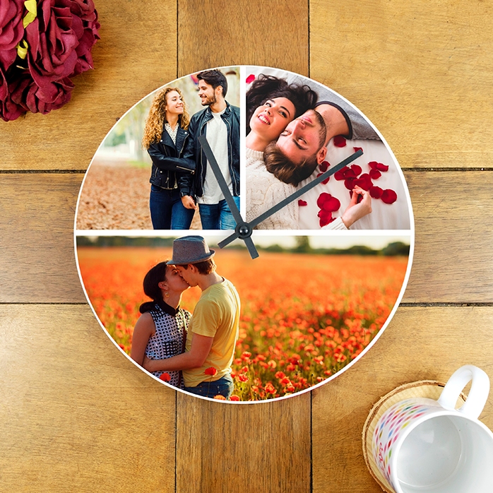 Gepersonaliseerd horloge met 3 foto