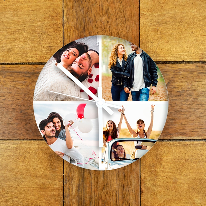 Gepersonaliseerd horloge met 4 foto