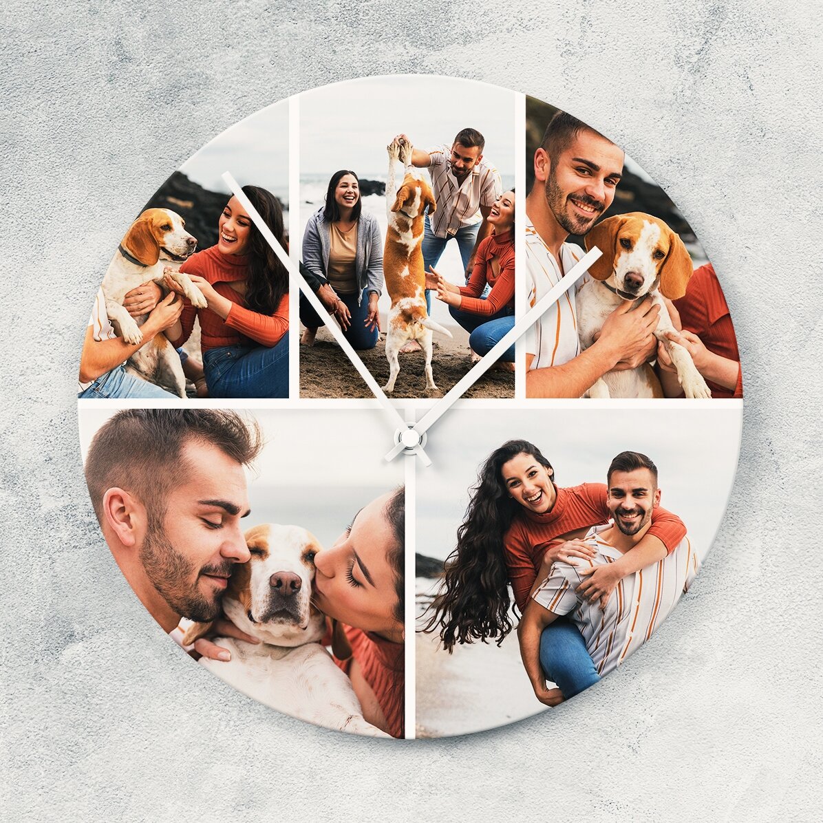 Personalised clock with 5 photos