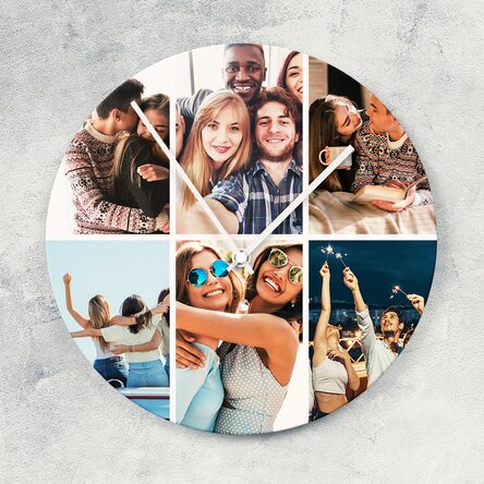 Personalised clock with 6 photos