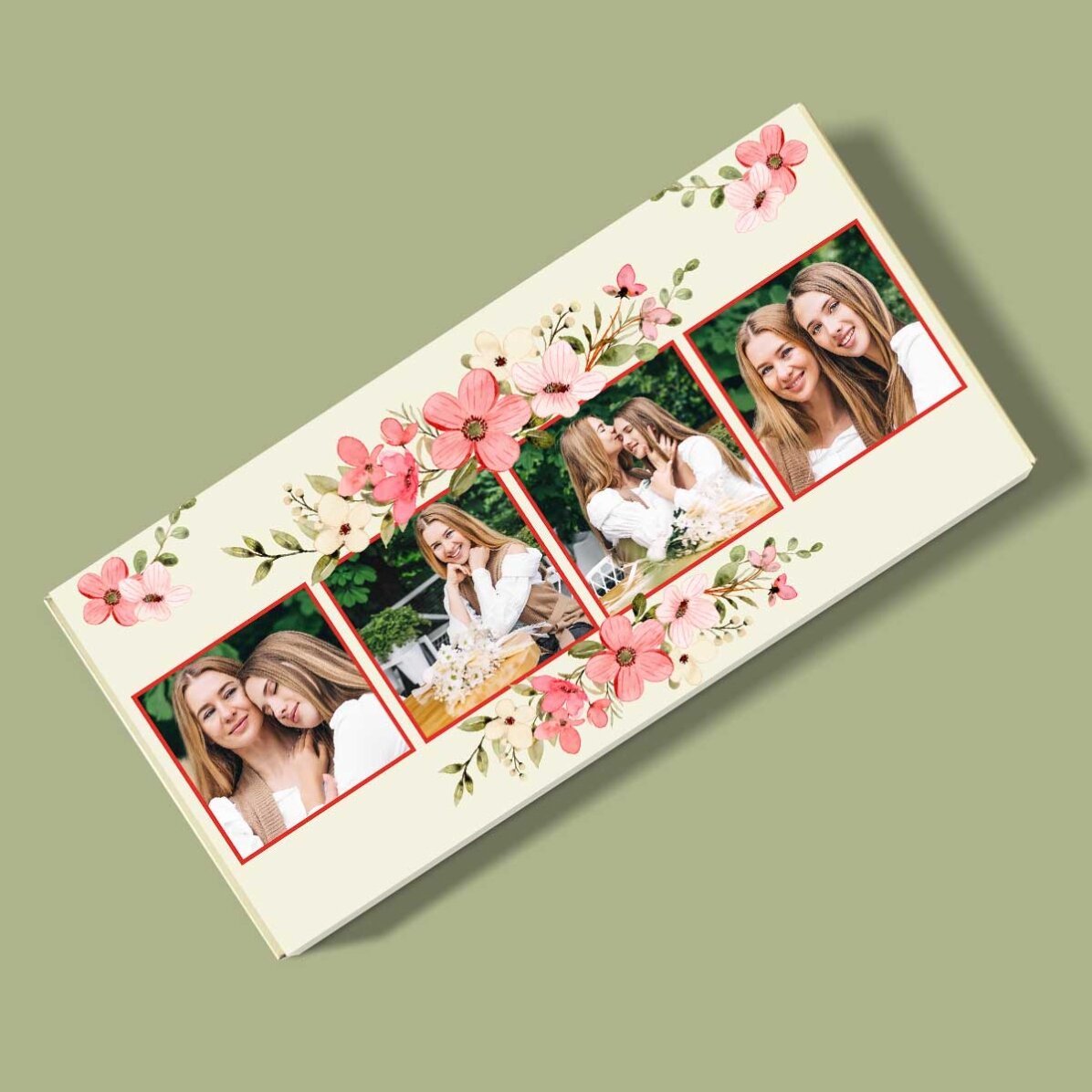 Chocolade met 4 foto’s en een persoonlijke boodschap - Flowers