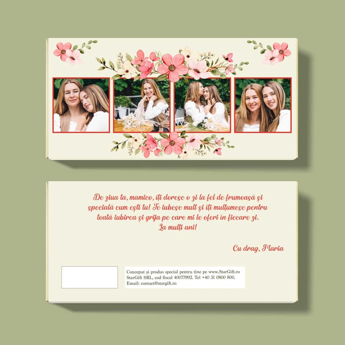 Chocolade met 4 foto’s en een persoonlijke boodschap - Flowers