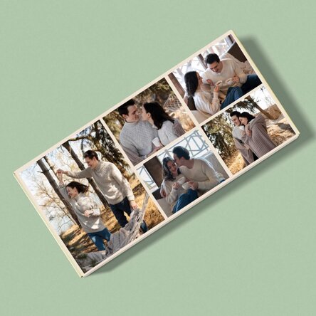 Personalised chocolate with 5 photos and message