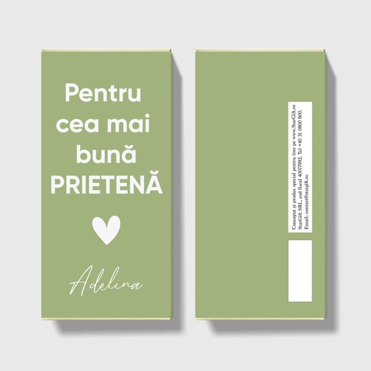 Personalised chocolate with a message of appreciation