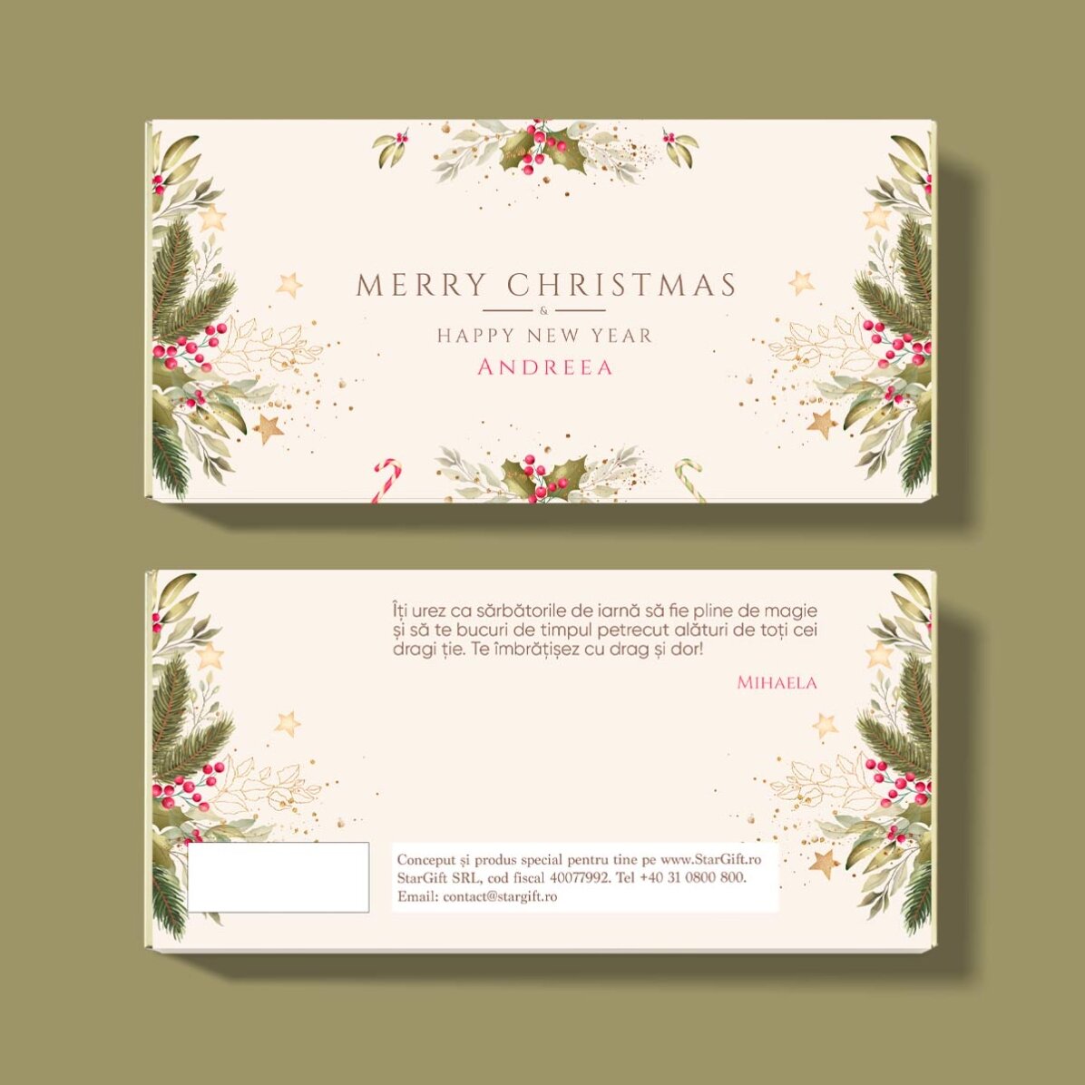 Chocolade met een persoonlijke boodschap - Merry Christmas!