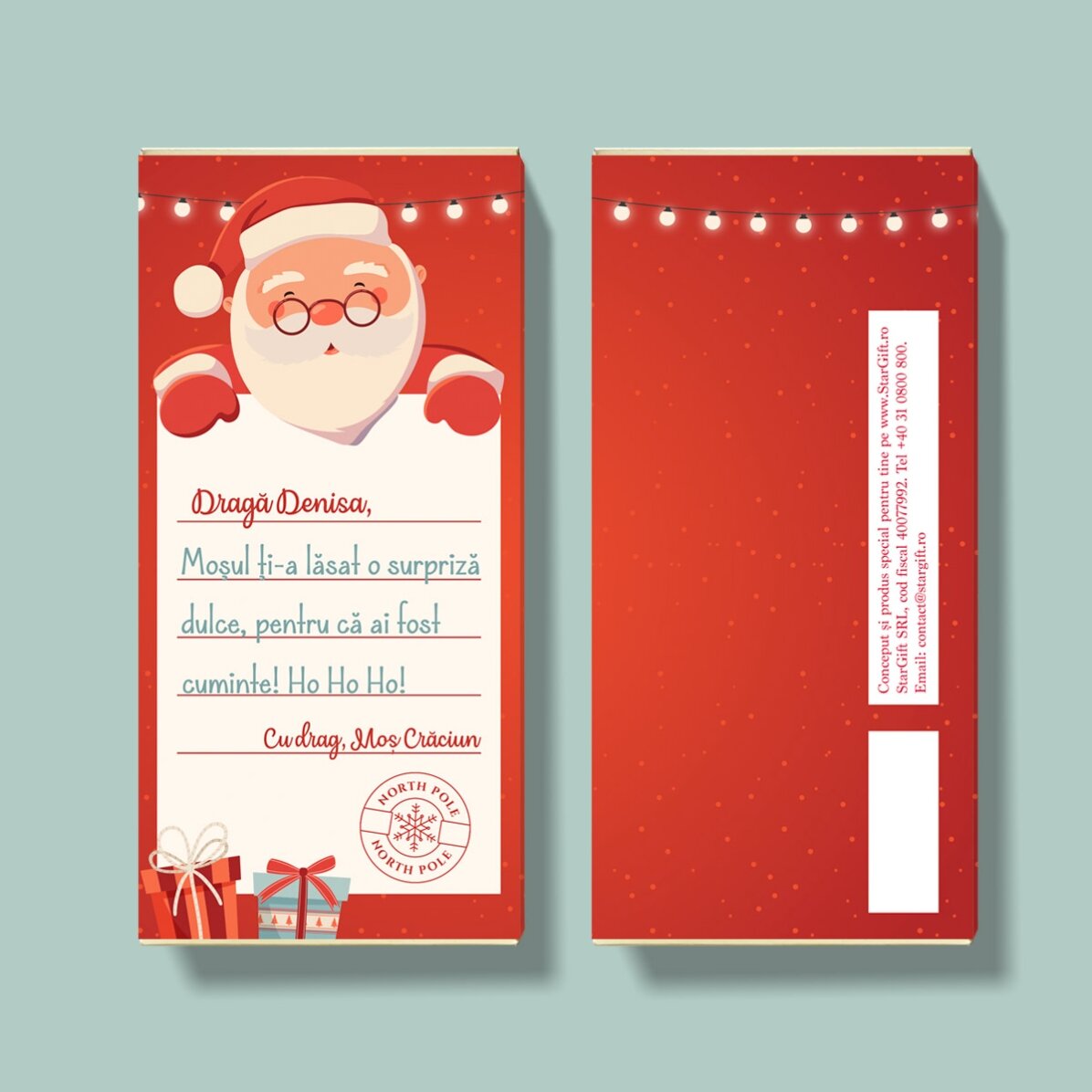Chocolade met een persoonlijke boodschap - Kerstman