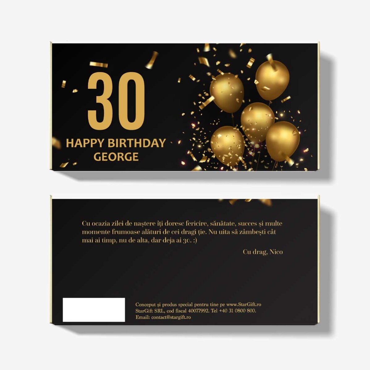 Chocolade met een persoonlijke boodschap voor een verjaardag - Birthday Wish