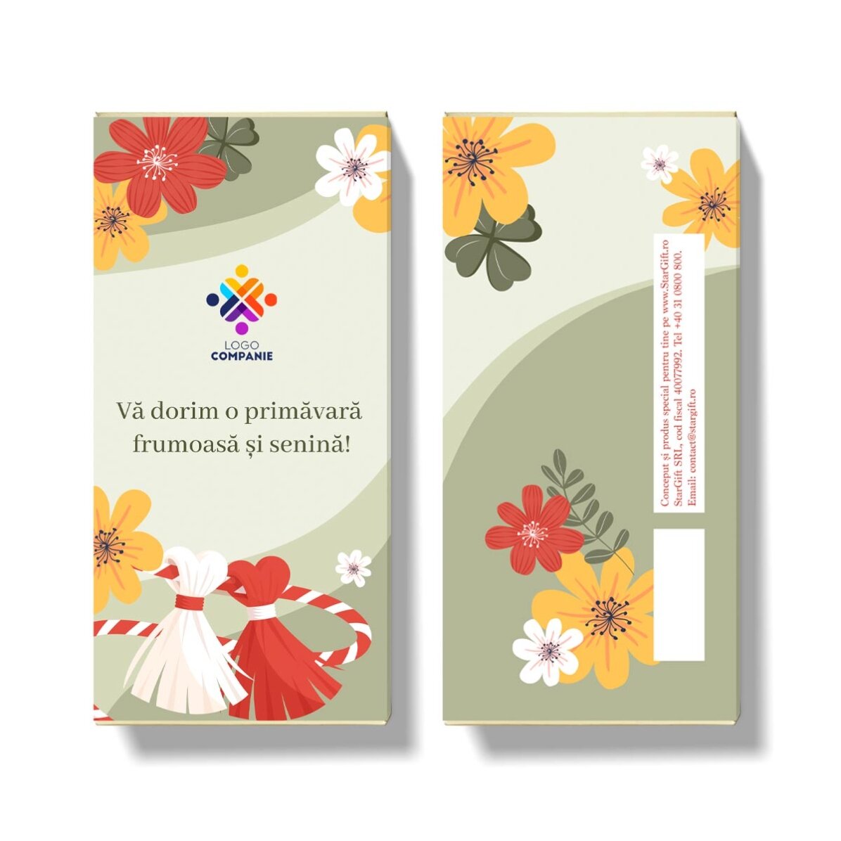 Chocolade op maat met boodschap en logo - Floral
