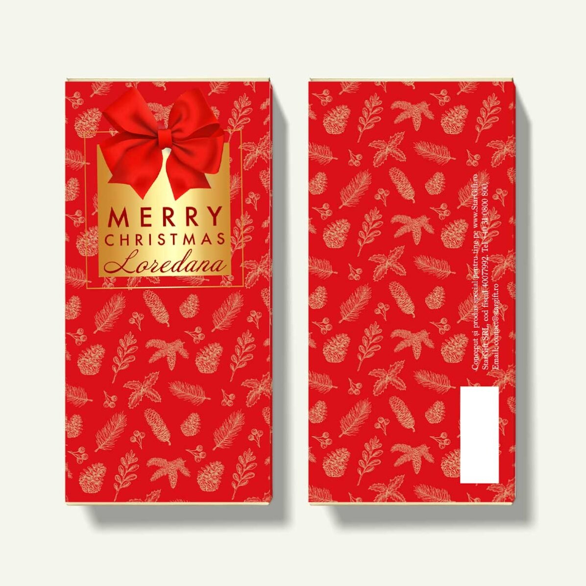 Chocolade met naam en boodschap - Glamorous Christmas