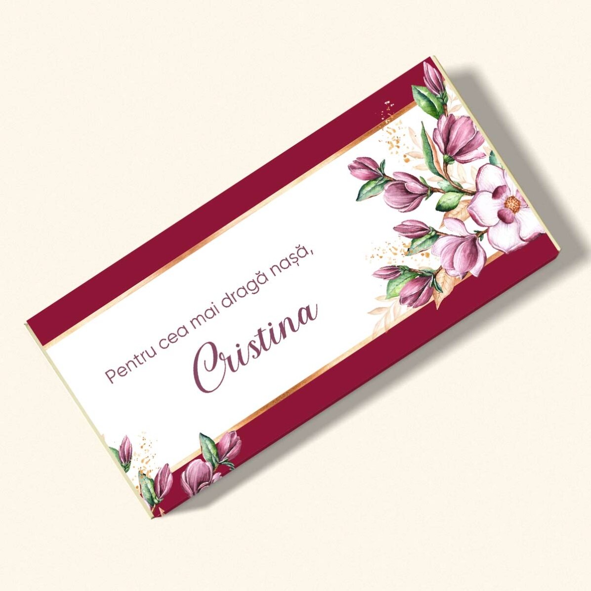 Personalised chocolate with name and message - A beautiful spring