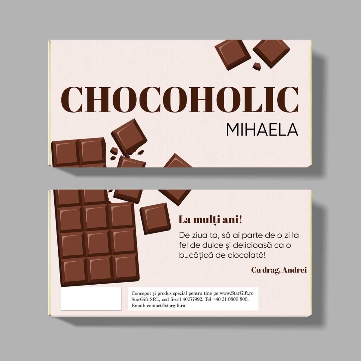 Chocolade met persoonlijke tekst - Chocoholic