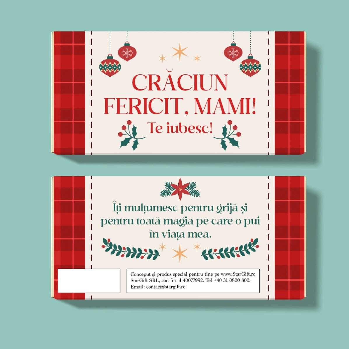 Personalised chocolate with text - Merry Christmas!