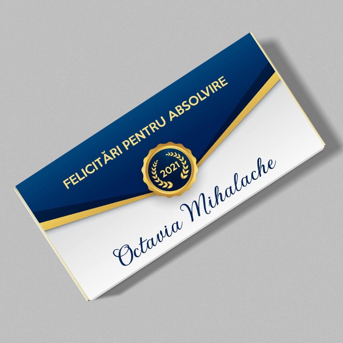 Chocolade met persoonlijke tekst - Felicitaties voor het afstuderen
