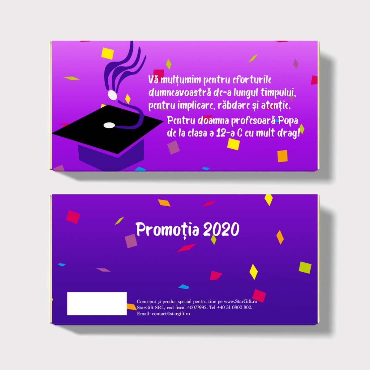 Chocolade met gepersonaliseerde tekst - Afstuderen
