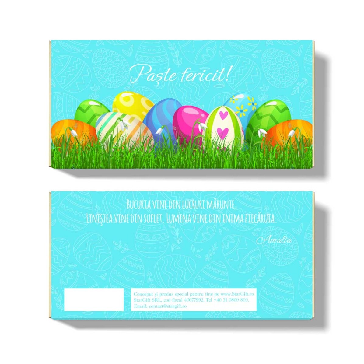 Personalised chocolate with text - Happy Easter Day