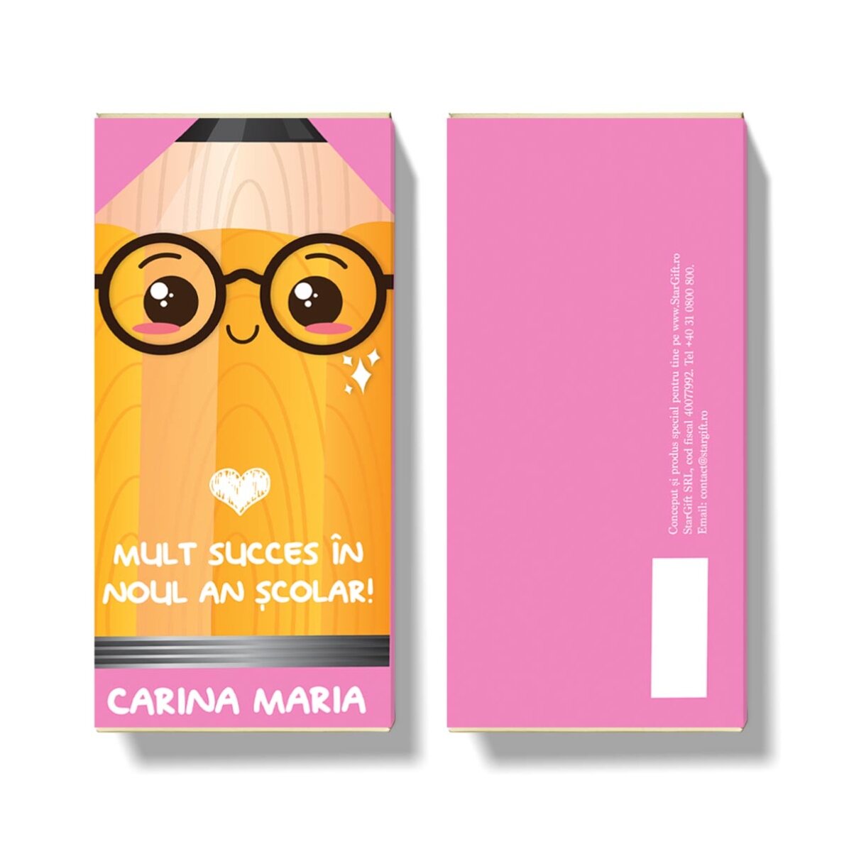 Chocolade met gepersonaliseerde tekst - Veel succes