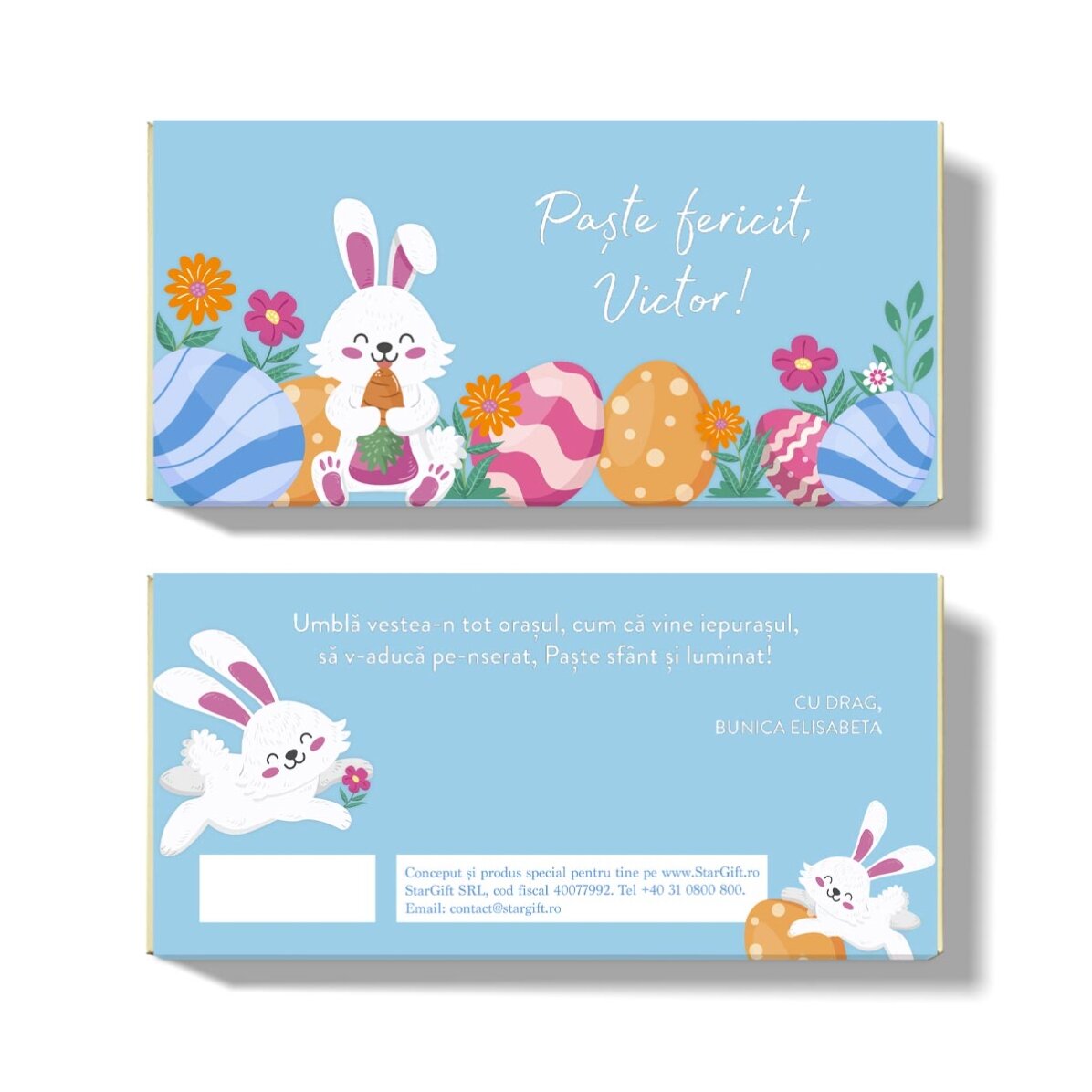 Personalised chocolate with text - Happy Easter!
