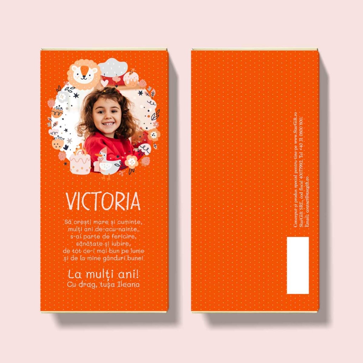 Chocolade met gepersonaliseerde tekst voor kinderen - Schattige dieren