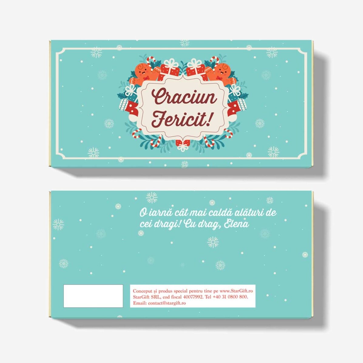 Personalised chocolate with text for Christmas - Gingerbread