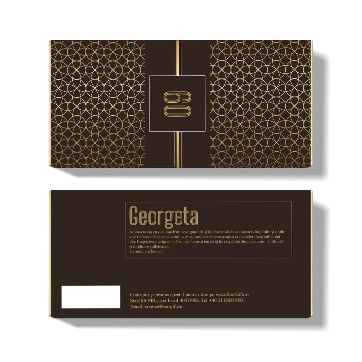 Chocolade met gepersonaliseerde tekst voor een verjaardag - Gold