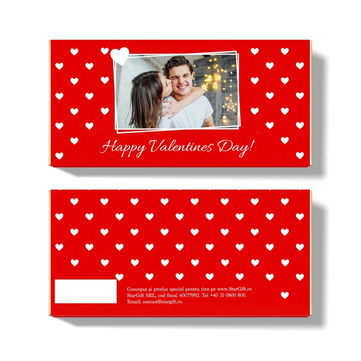 Chocolade met persoonlijke tekst en foto - Happy Valentine