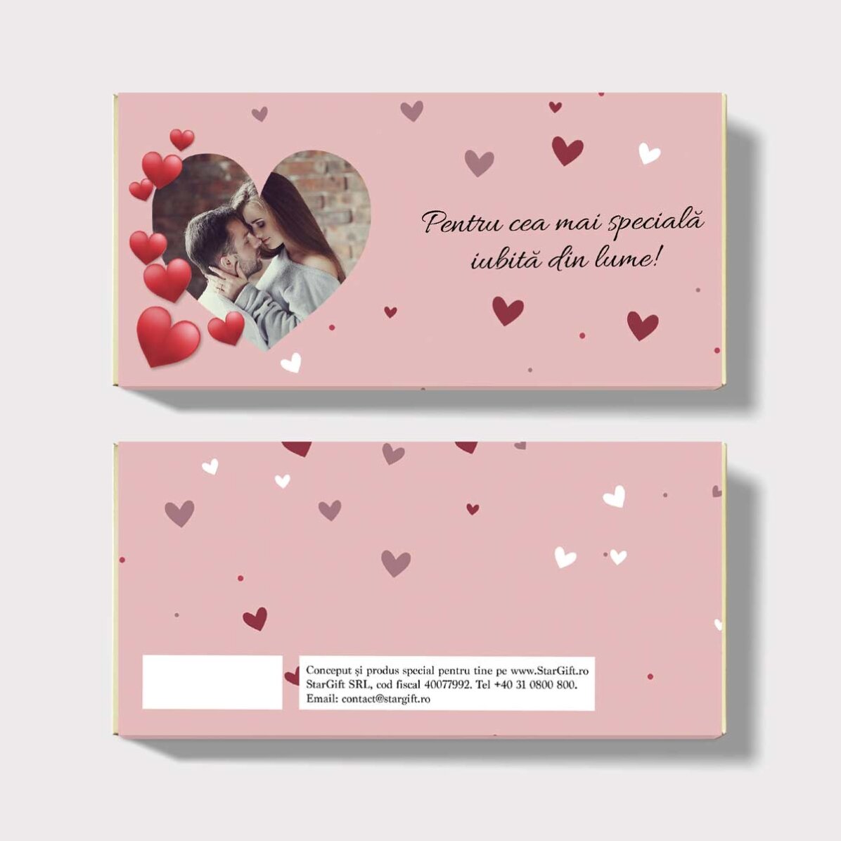 Chocolade met persoonlijke tekst en foto - I love you!