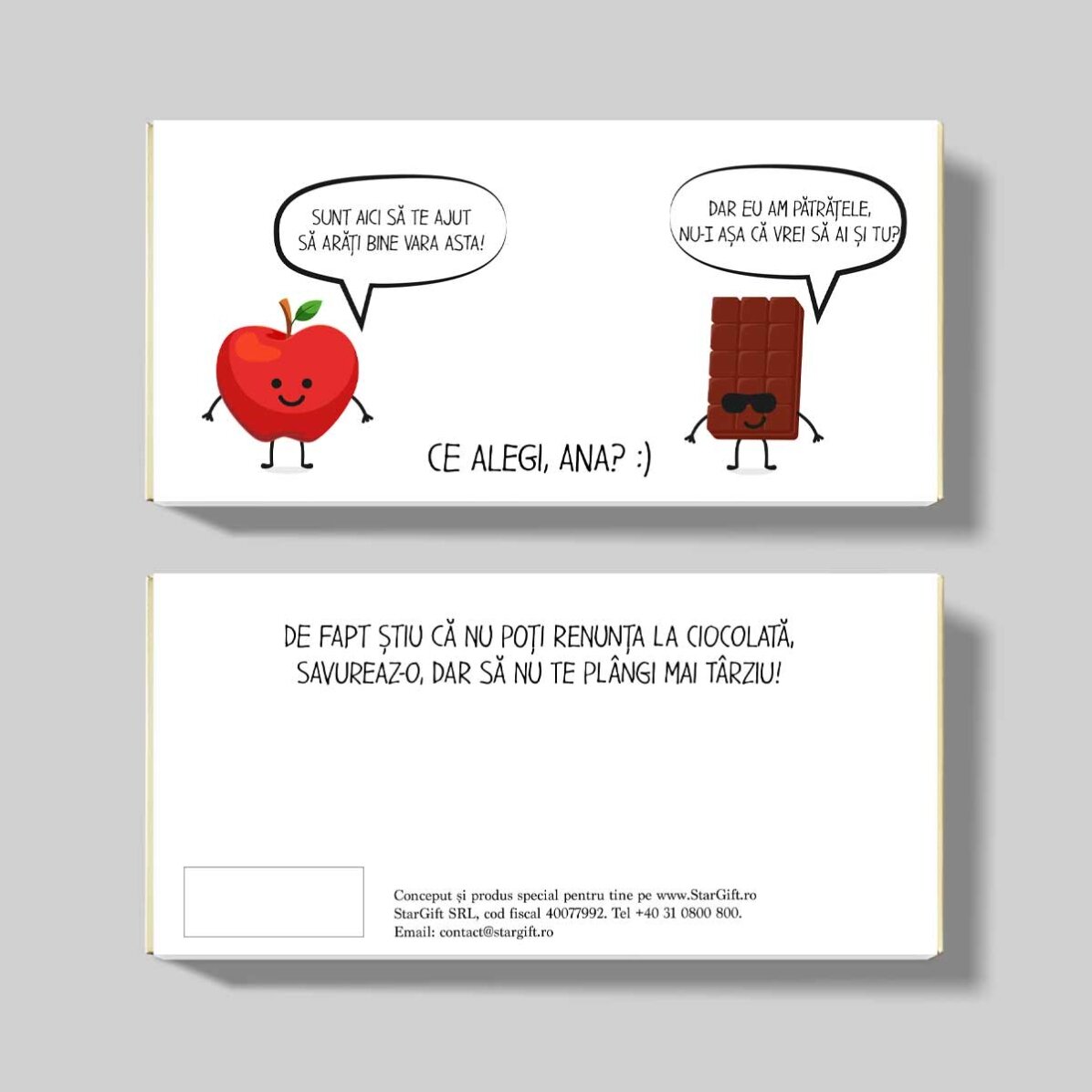 Chocolade met gepersonaliseerde tekst - Versus