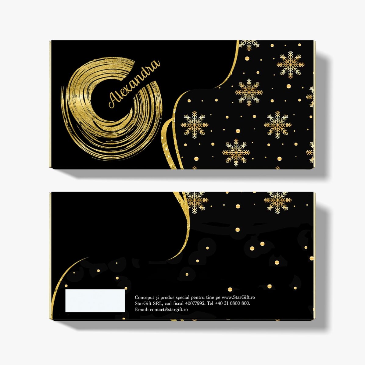 Gepersonaliseerde kerstchocolade - Sneeuwvlokken