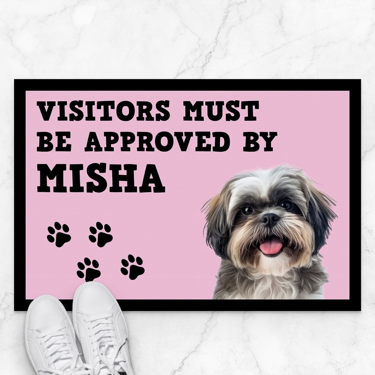 Personalised doormat with photo and text - Dog