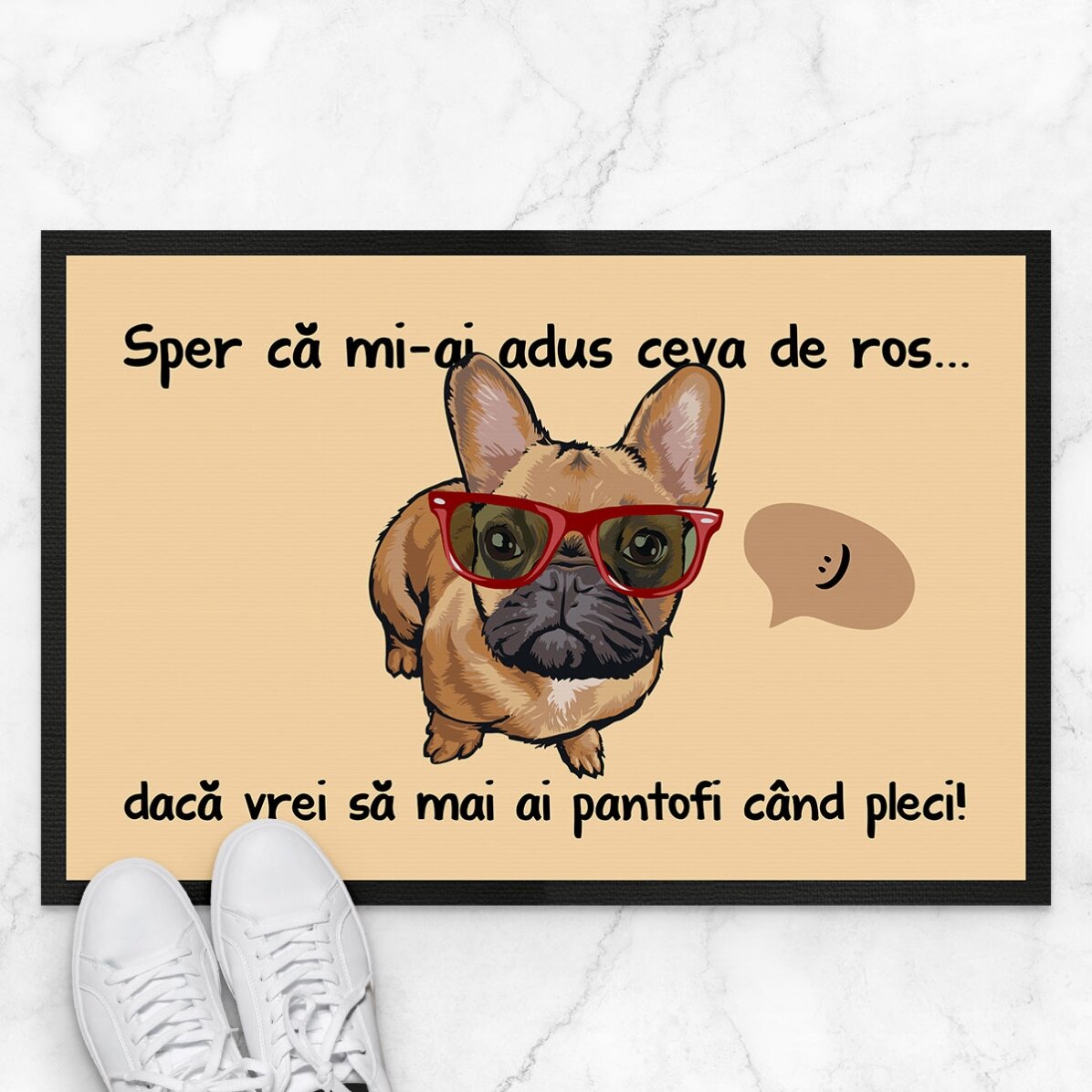 Op maat gemaakte deurmat met tekst - Grappige hond