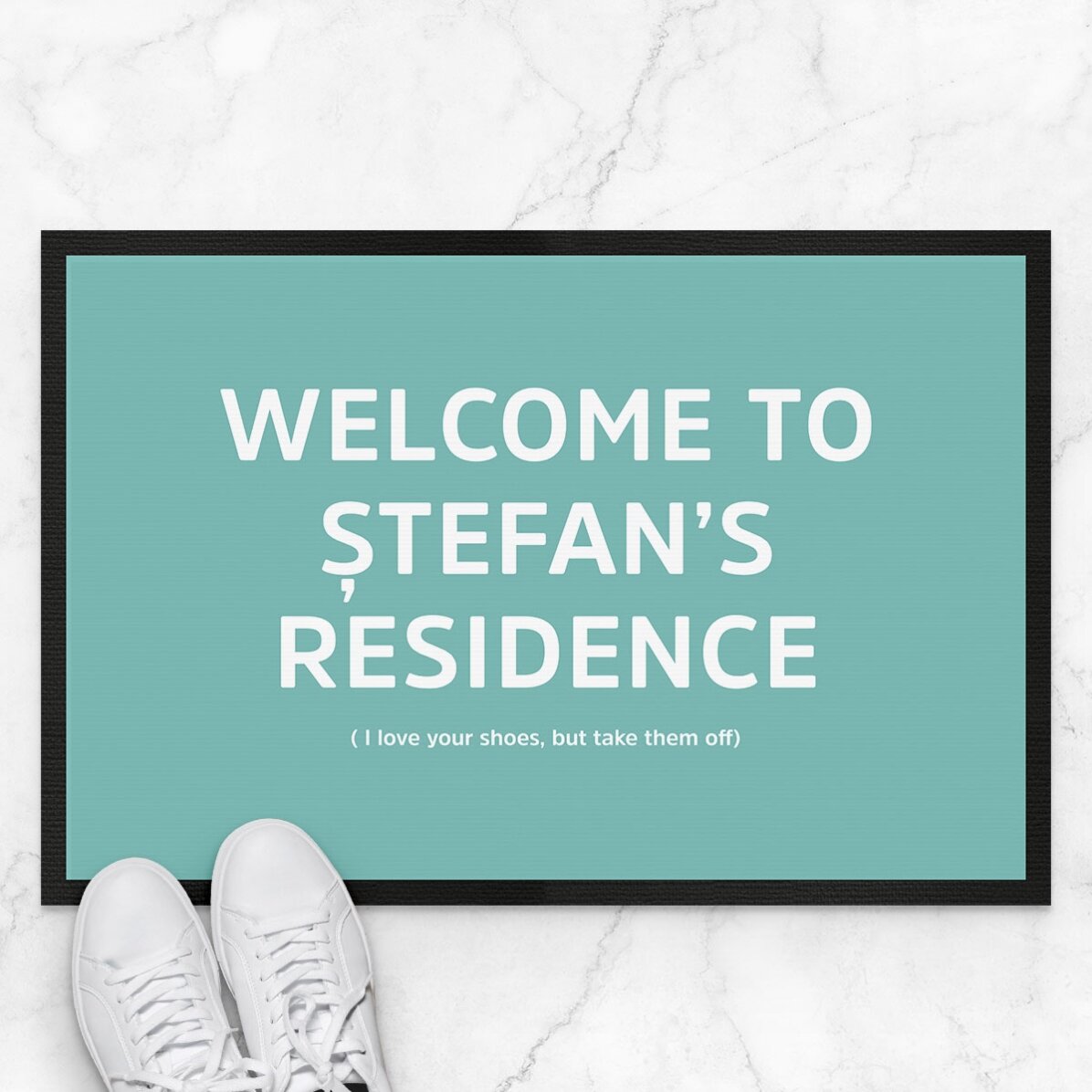 Op maat gemaakte deurmat met tekst - Welcome to my residence