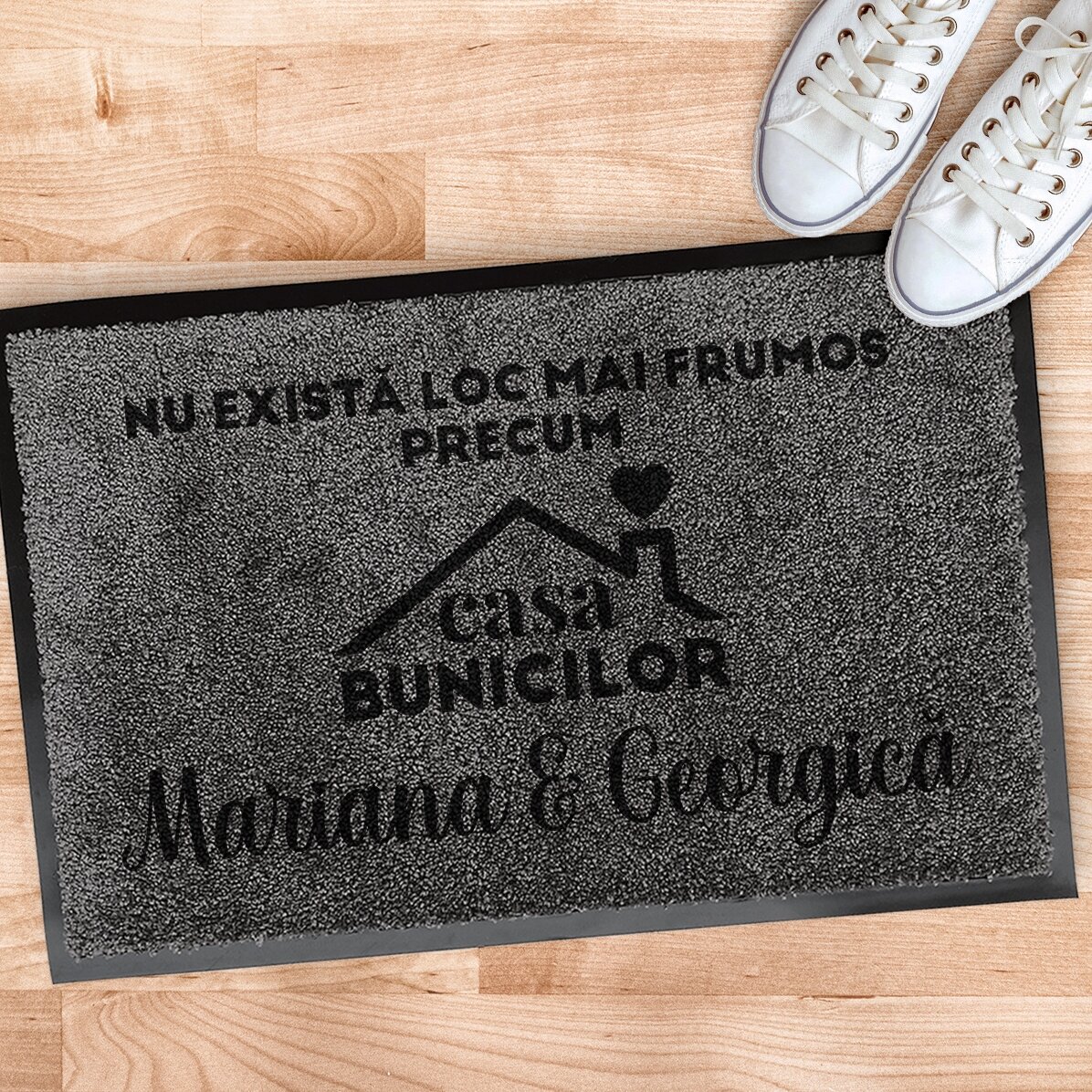 Op maat gemaakte deurmat met tekst - Het huis van de grootouders
