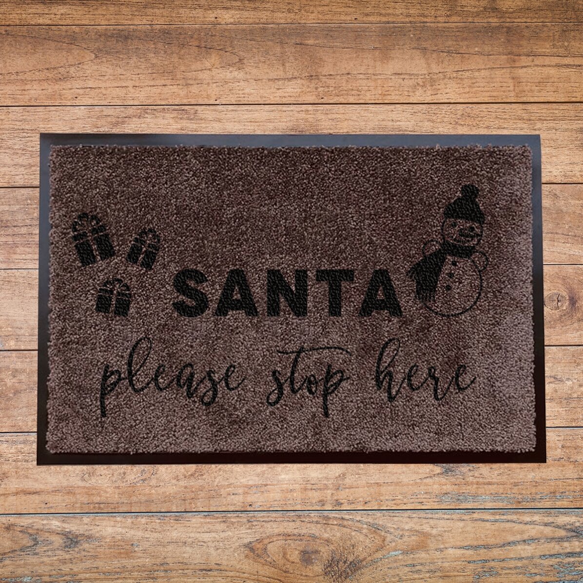 Op maat gemaakte halmat voor binnenshuis - Santa, stop hier alsjeblieft