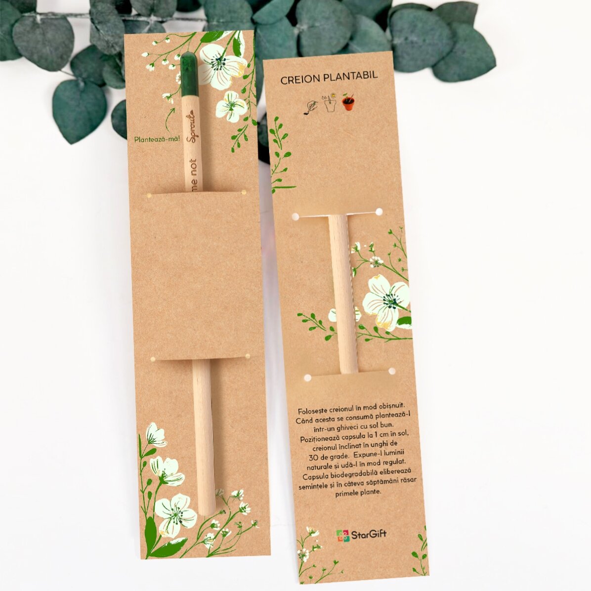 Gepersonaliseerd plantbaar potlood met boodschap - Doopgeschenk