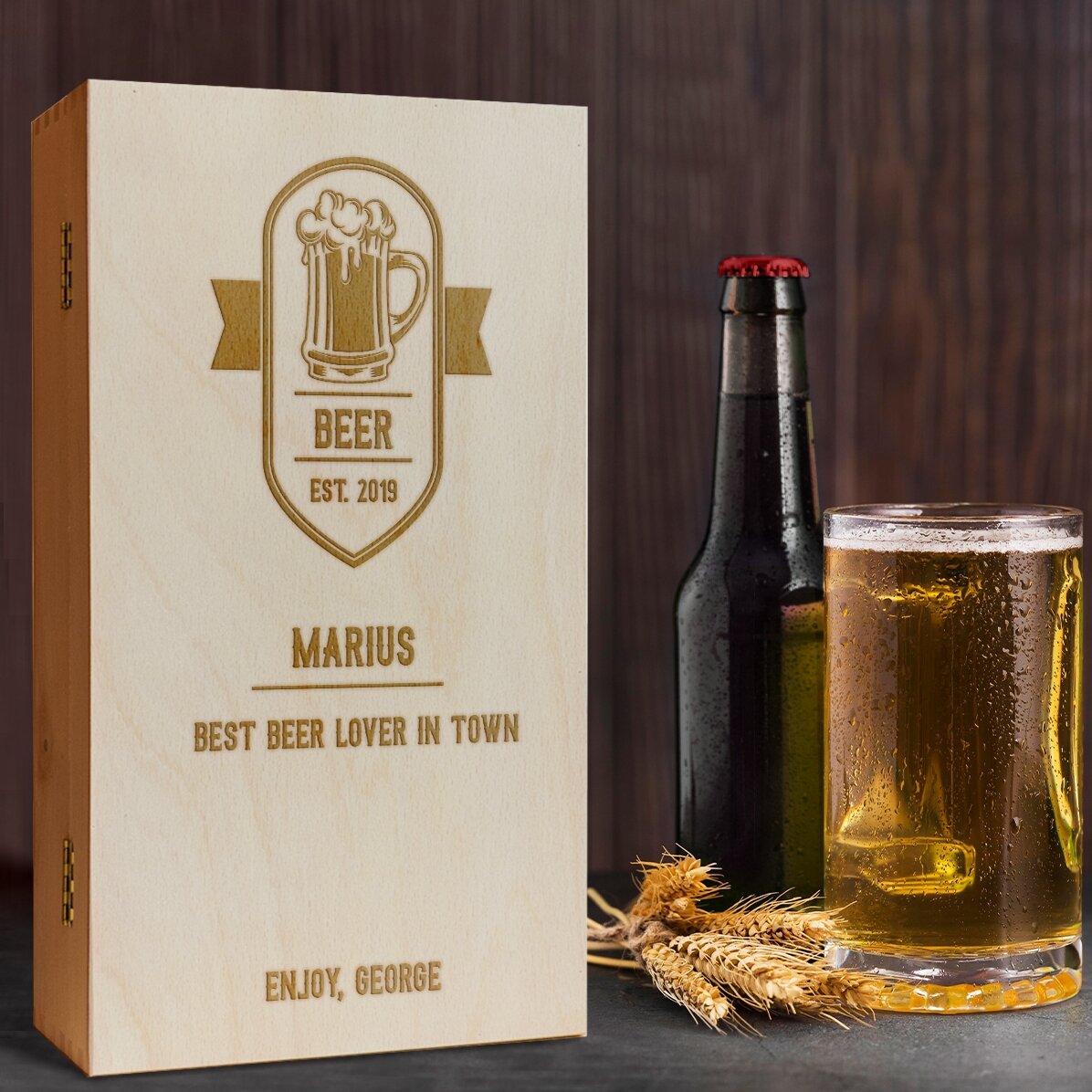 Gepersonaliseerde bierdoos voor drie flessen - Best Beer Drinker
