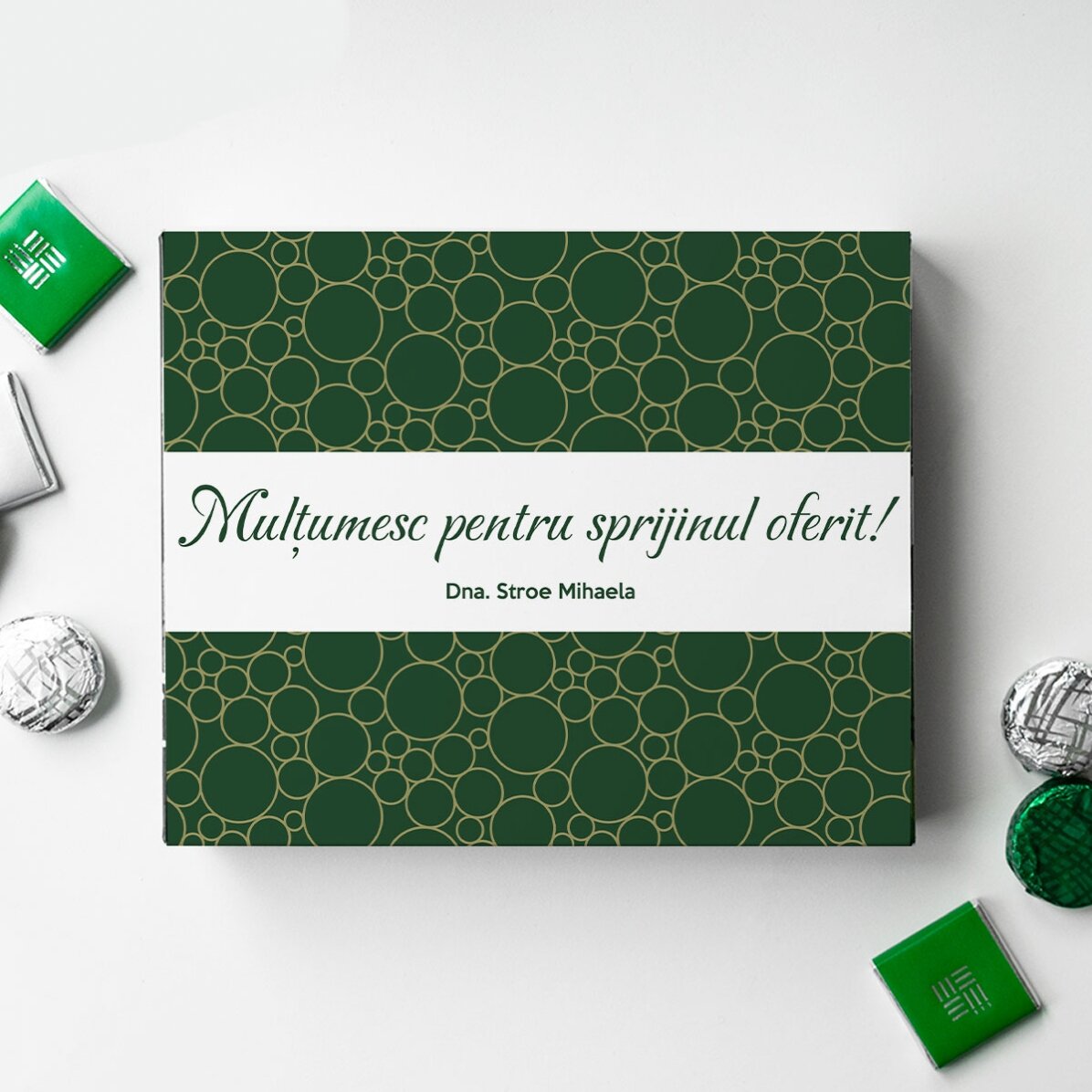 Gepersonaliseerde bonbonnière met bedankbericht - Elegant