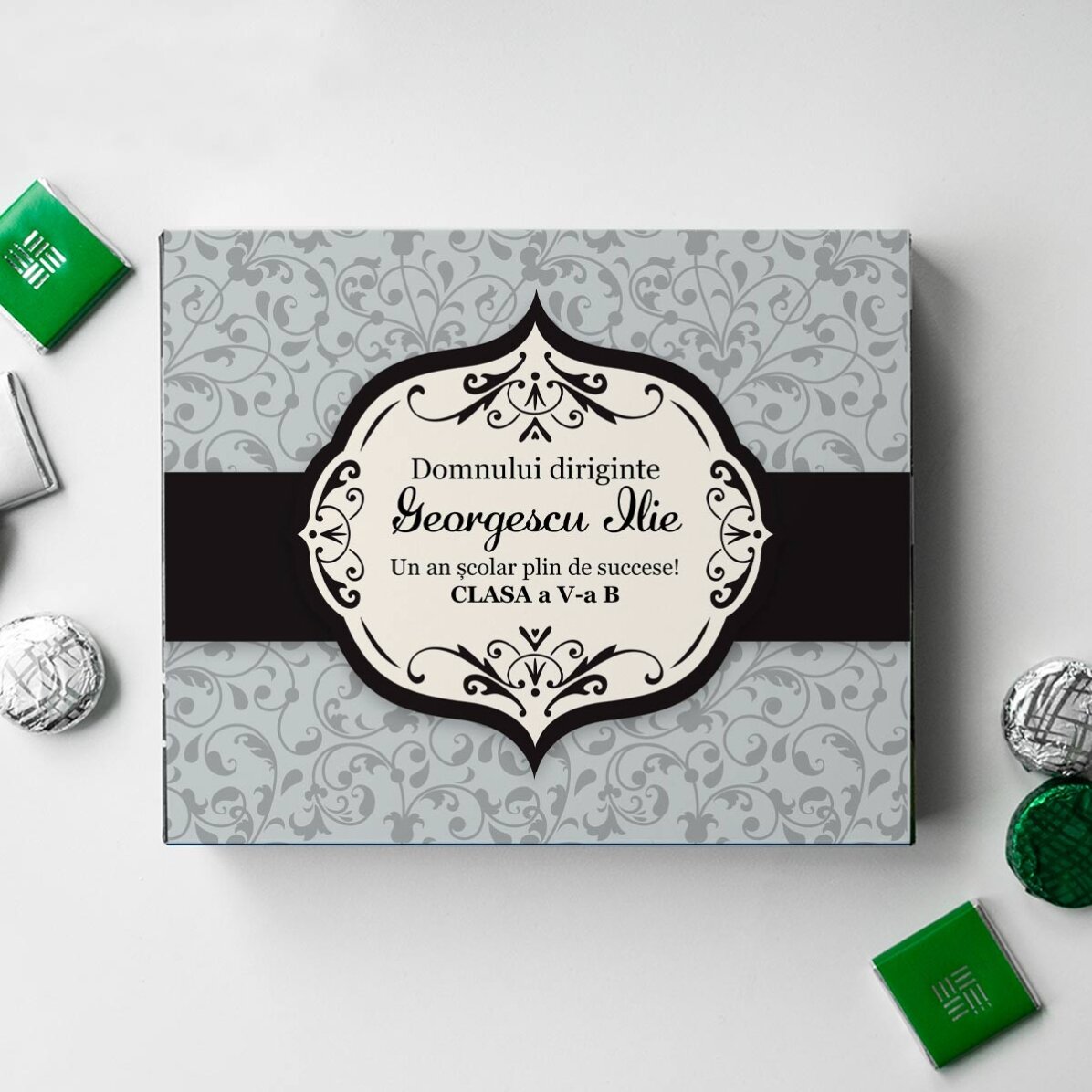 Personalised box of chocolates with a message for teachers