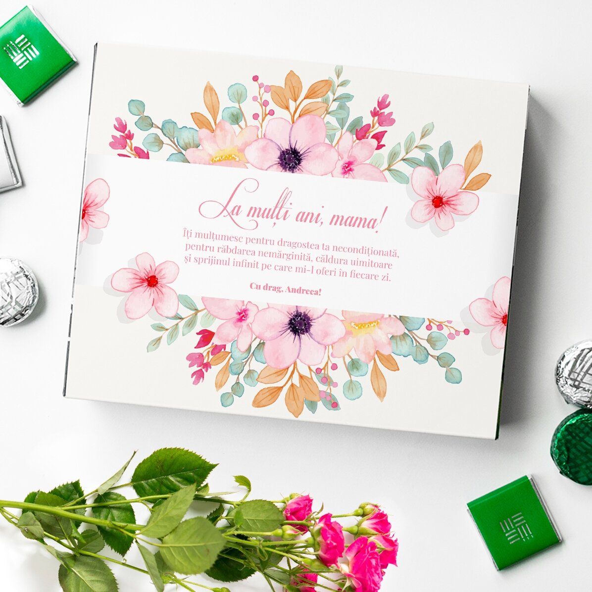 Gepersonaliseerd bonbonnière met tekst voor mama - Gelukkige verjaardag, mama!