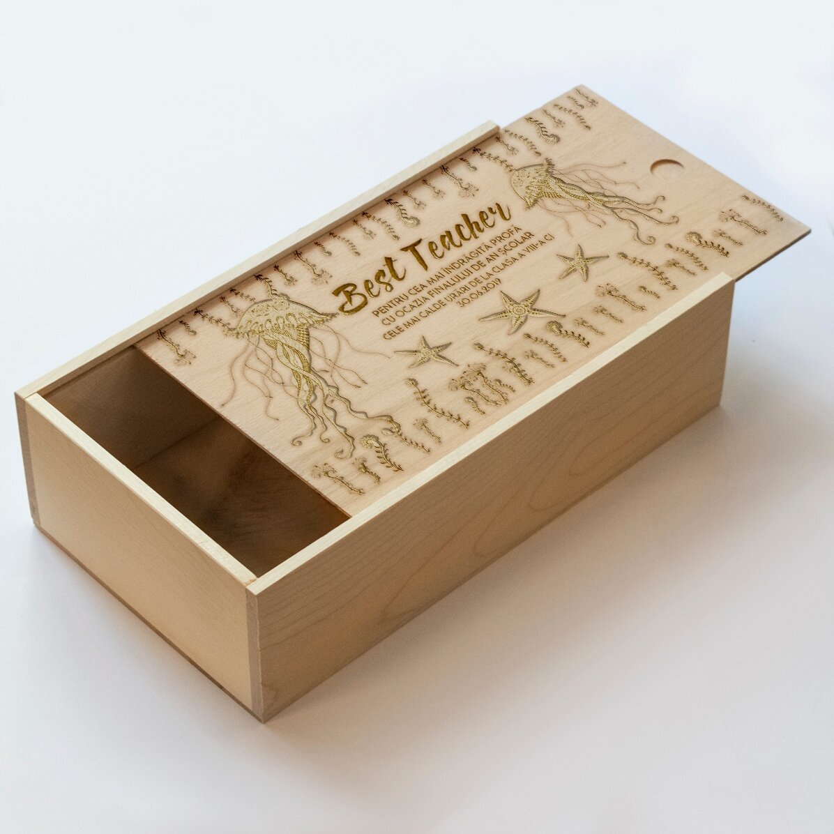 Gepersonaliseerde houten geschenkdoos met boodschap - Best...