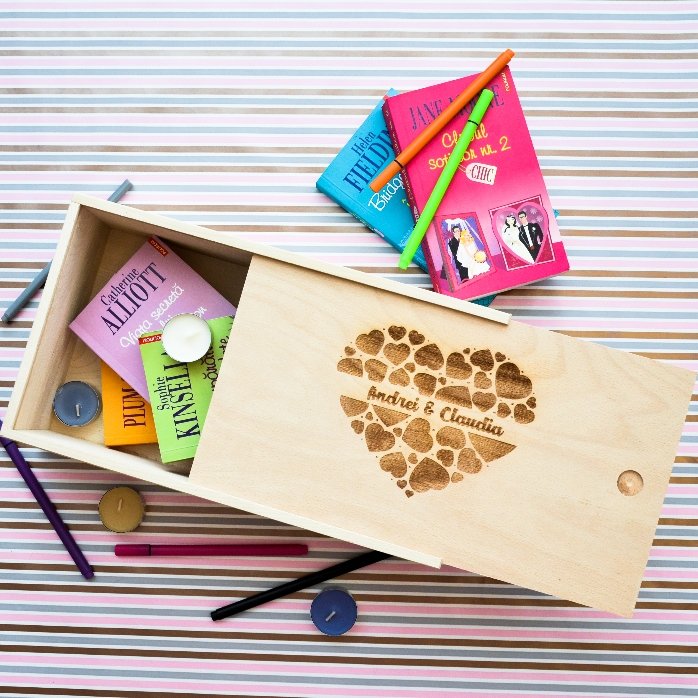 Personalised wooden gift box with your names