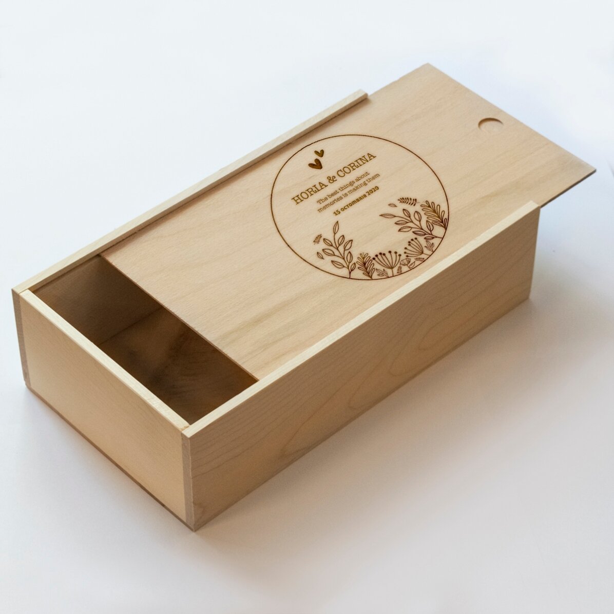Gepersonaliseerde houten geschenkdoos - Golden memories
