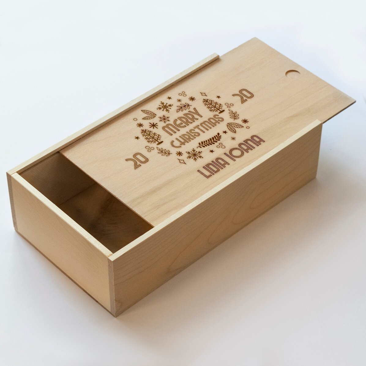 Personalised wooden gift box - Merry Christmas