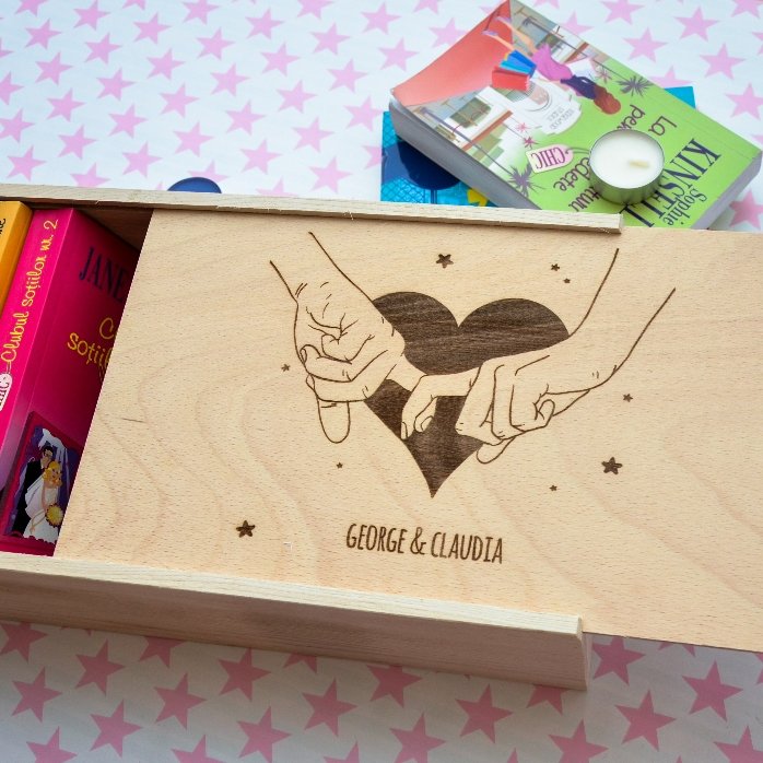 Personalised wooden gift box - Story for two