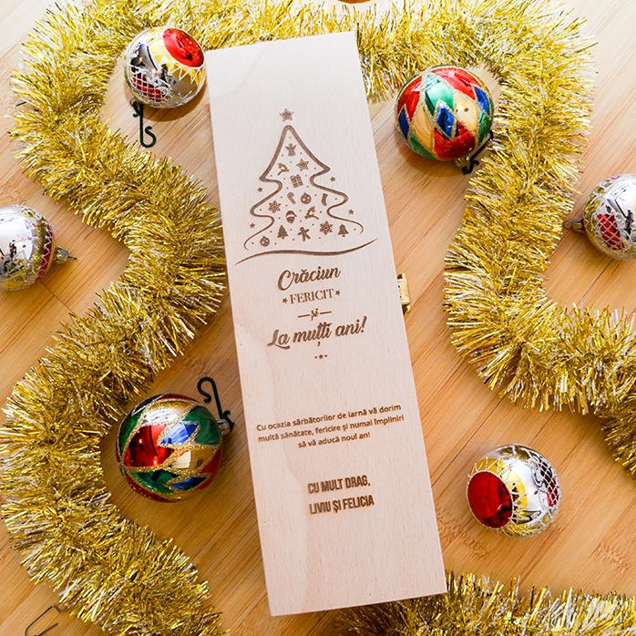 Gepersonaliseerde wijnkist - Vrolijk Kerstfeest en een gelukkig nieuwjaar!