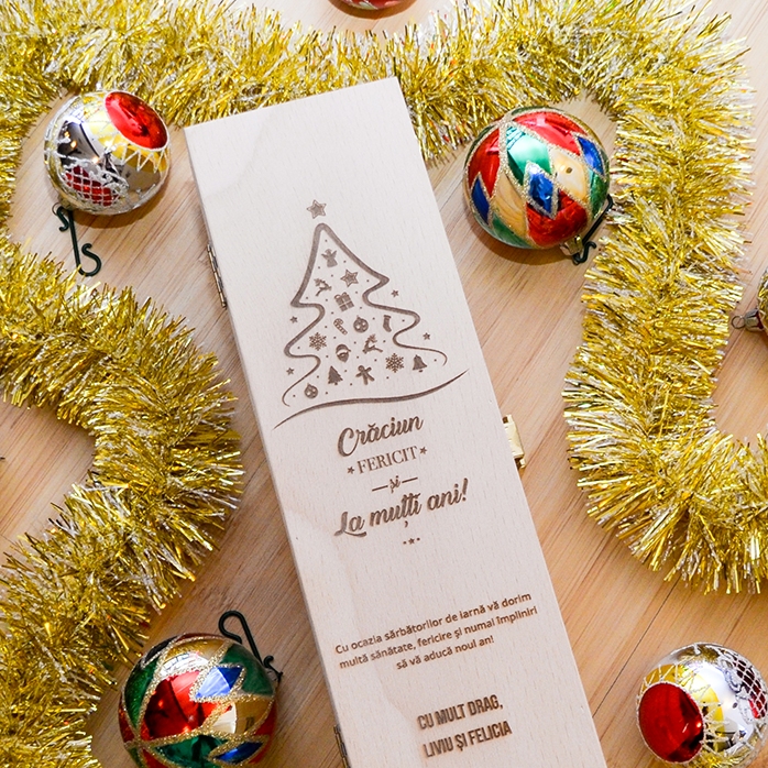 Gepersonaliseerde wijnkist - Vrolijk Kerstfeest en een gelukkig nieuwjaar!