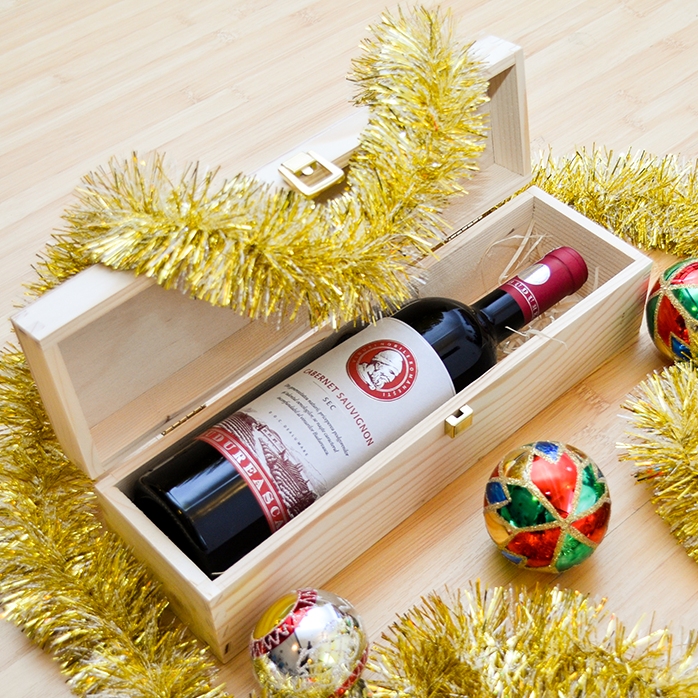 Gepersonaliseerde wijnkist - Vrolijk Kerstfeest en een gelukkig nieuwjaar!
