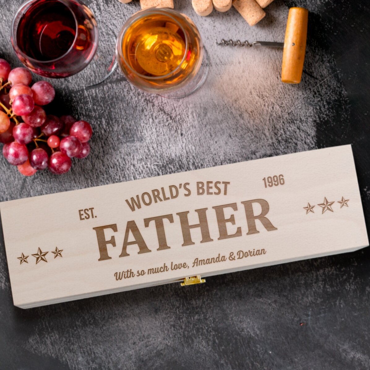 Personalised wine box with message - The best